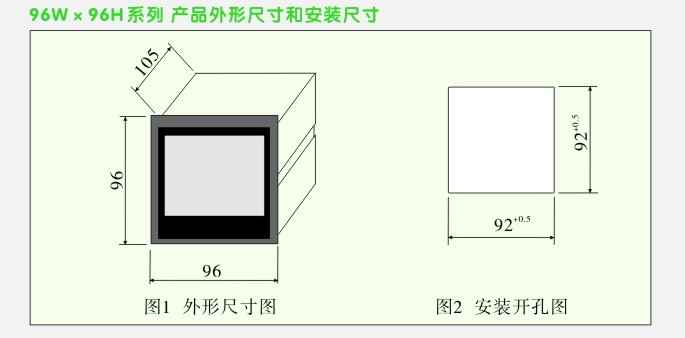 数显控制仪,DT509智能四回路数显表,多回路巡检控制仪外形尺寸和安装方式