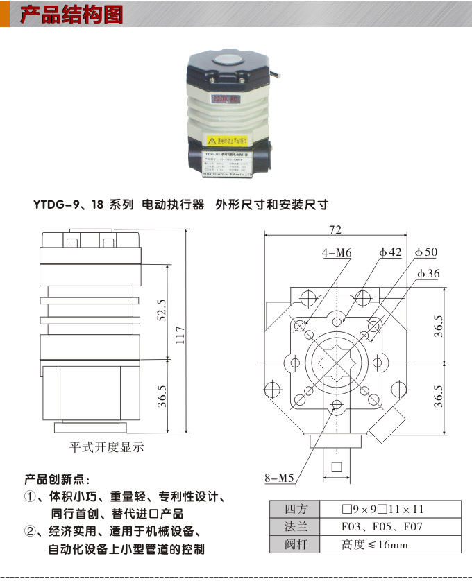  电动执行机构,YTDG-RKB18电动执行器,电动头结构图