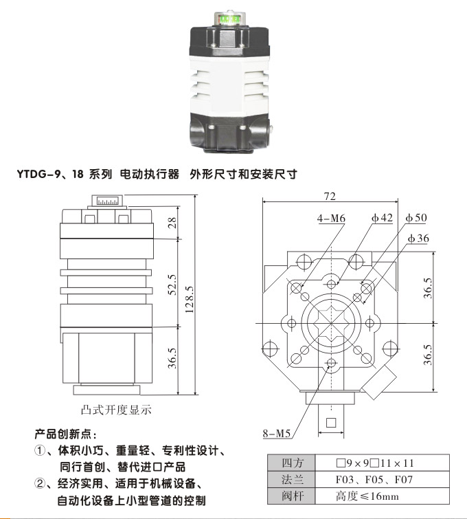  电动执行机构,YTDG-RKB18电动执行器,电动头结构图