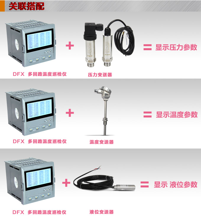 智能温度巡检仪，DFX9液晶温度巡检仪，多回路巡检控制仪关联搭配