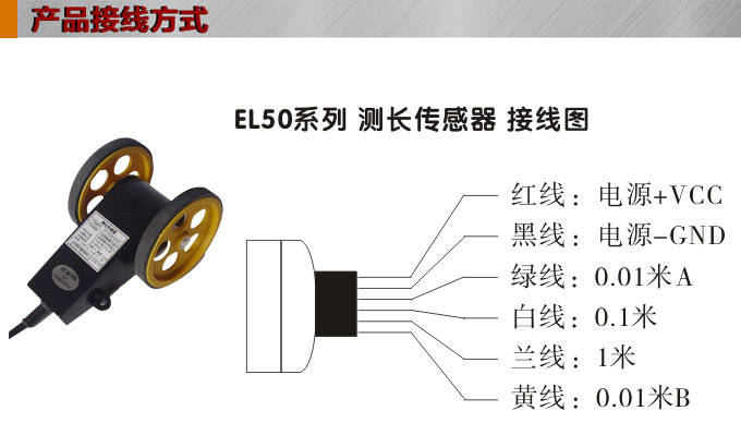 测长传感器,EL50计长传感器,米轮,旋转编码器接线方式