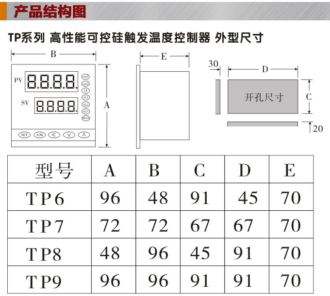 温度控制器,TP9单相移相触发温控器,可控硅温度控制器结构图