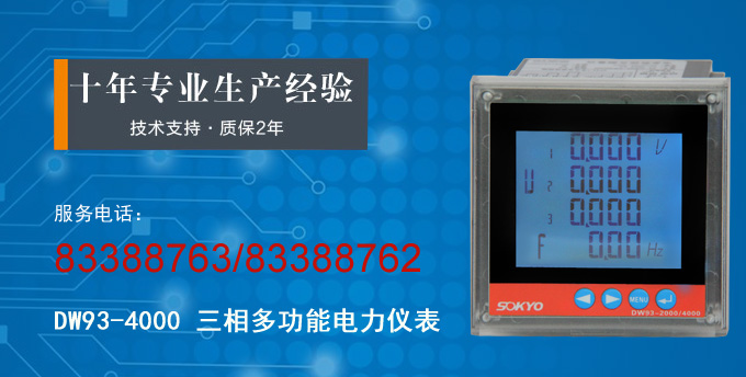 多功能电力仪表,DW93-4000网络电力仪表产品宣传