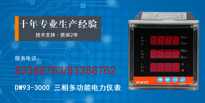 多功能电力仪表,DW93-3000网络电力仪表产品宣传