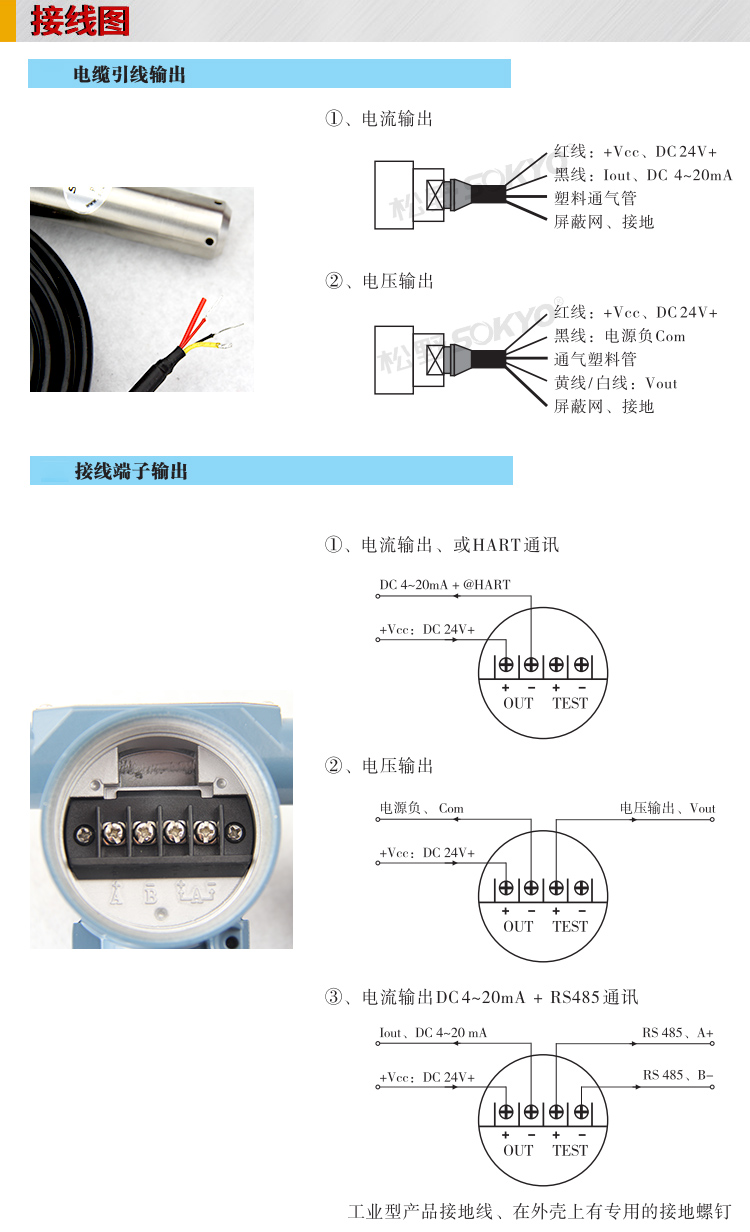 液位变送器,PS1300L长杆式液位计接线图